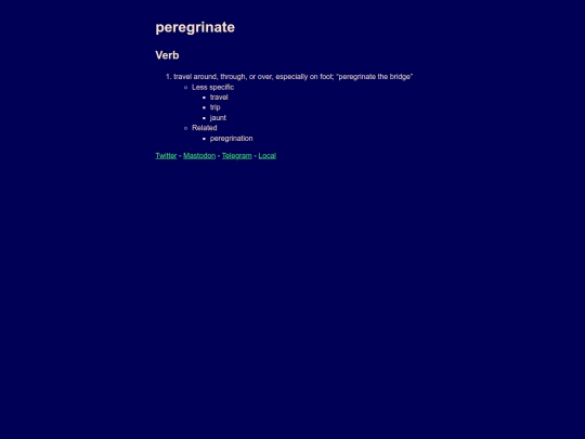 vocabulary/peregrinate screenshot