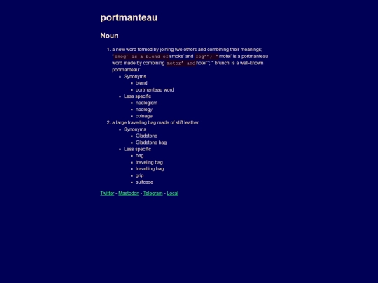 vocabulary/portmanteau screenshot
