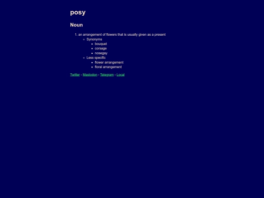 vocabulary/posy screenshot