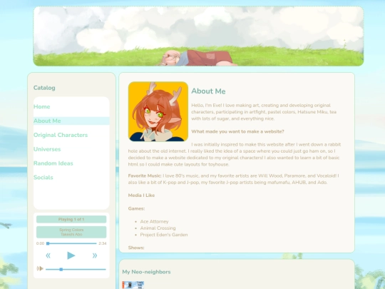 AboutMepage screenshot