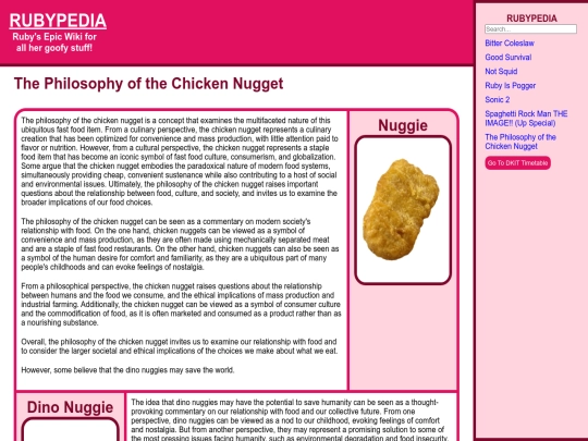 rubypedia/wikiPages/The Philosophy of the Chicken Nugget screenshot