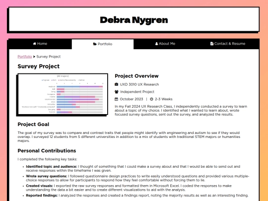 portfolio/survey-project screenshot