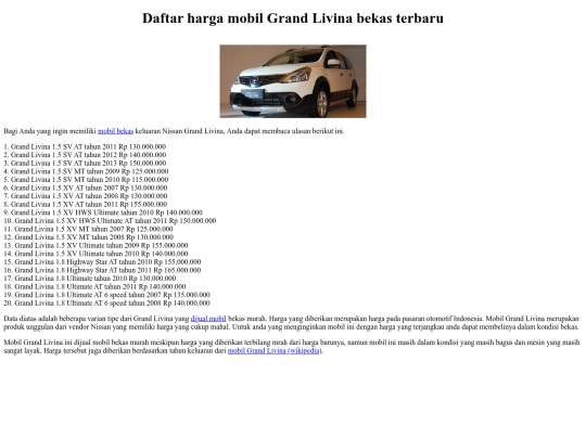 daftar-harga-mobil-grand-livina-bekas-terbaru screenshot