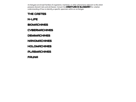 encyclopedia/archetypes screenshot