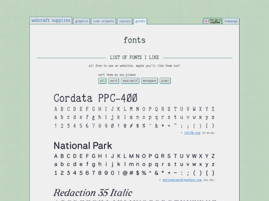 fonts screenshot