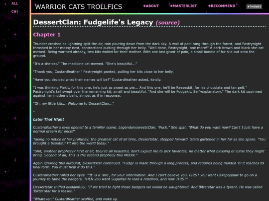 fics/dessertclan_fudgelifes_legacy screenshot