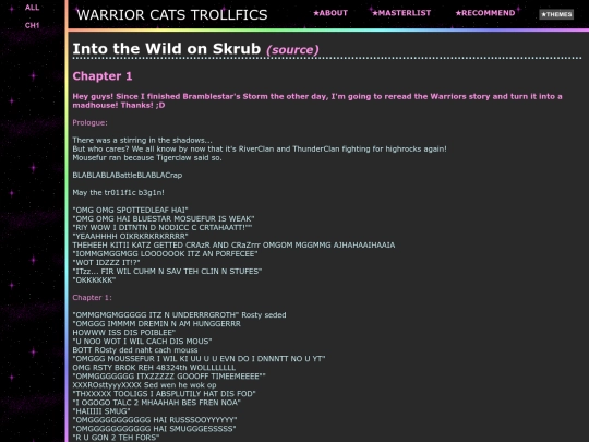 fics/into_the_wild_on_skrub screenshot