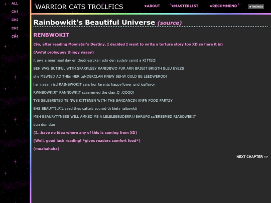 fics/rainbowkits_beautiful_universe screenshot