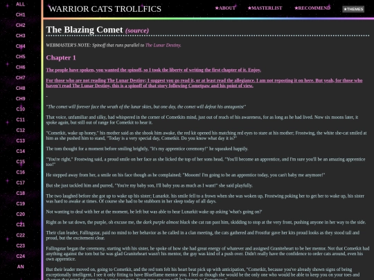 fics/the_blazing_comet screenshot