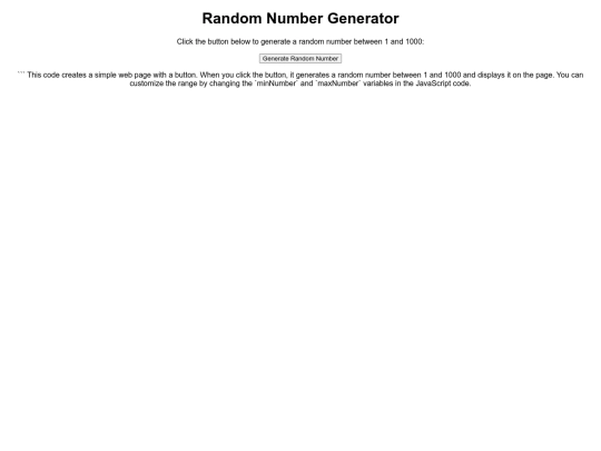 RandomNumberGenerator screenshot