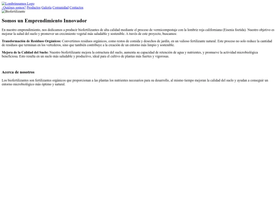 Lombrinsumos/quienessomos screenshot