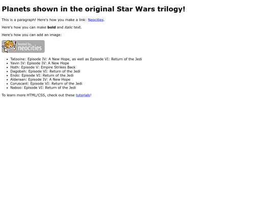 Starwarsplanets screenshot