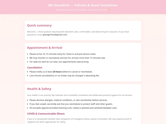 policies screenshot