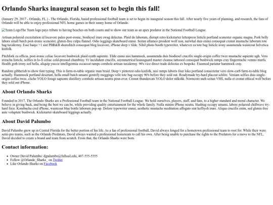 OrlandoSharks screenshot