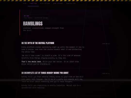 ramblings screenshot