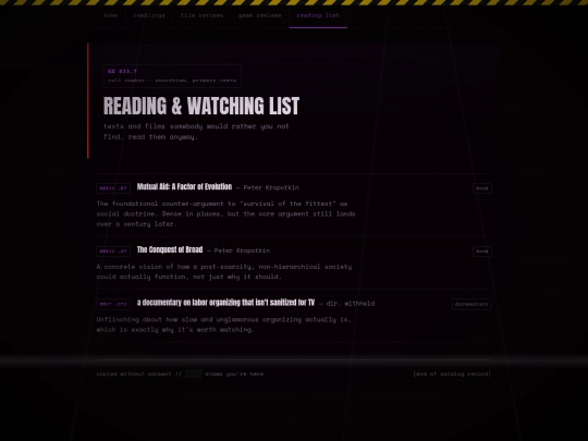 reading-list screenshot