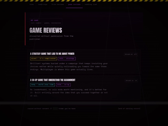 reviews-games screenshot