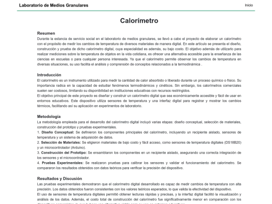 paginas/proyectos/calorimetro screenshot