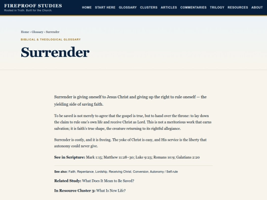 glossary/surrender screenshot
