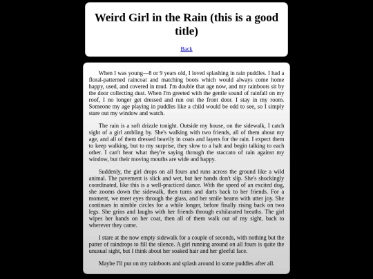 Writings/girlinrain screenshot