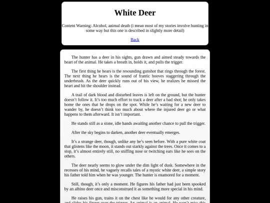 Writings/whitedeer screenshot