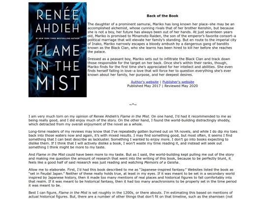 a/flameinthemist-reneeahdieh screenshot