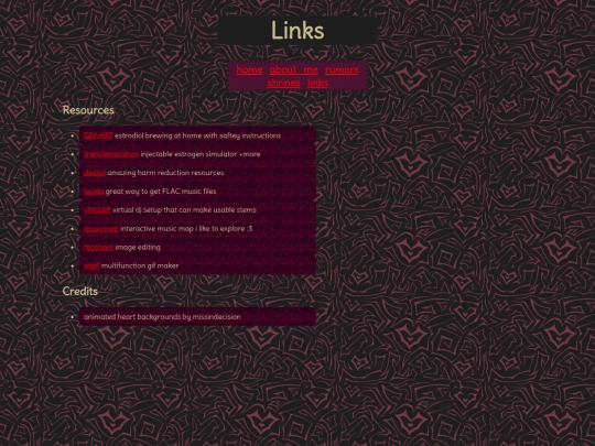 links screenshot