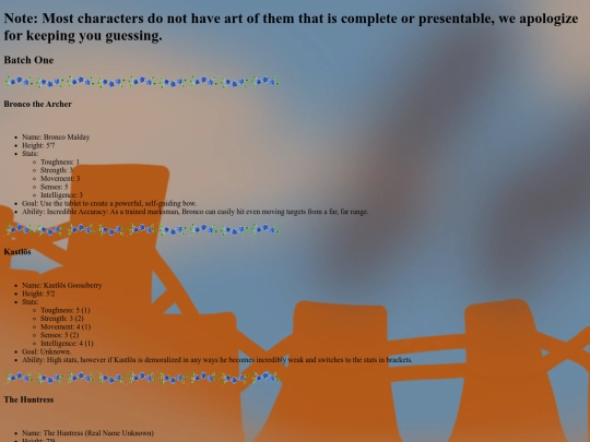 Characters screenshot