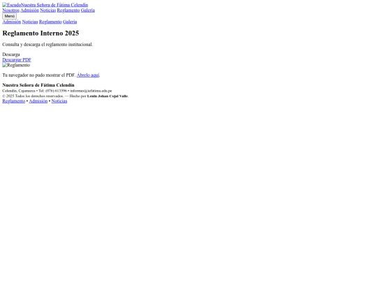 Fatima 2025/reglamento screenshot