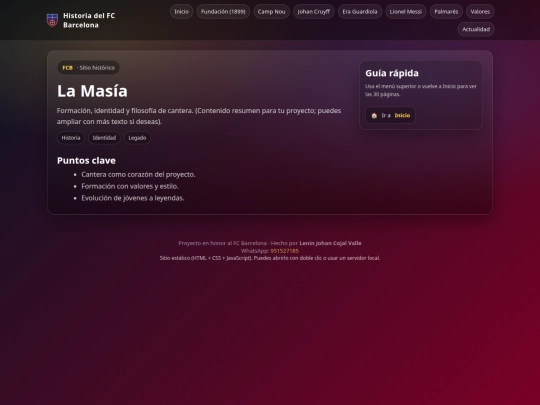 barcelona/historia-fc-barcelona-html-css-js/pages/la-masia screenshot
