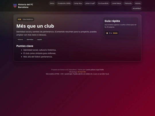barcelona/historia-fc-barcelona-html-css-js/pages/mes-que-un-club screenshot