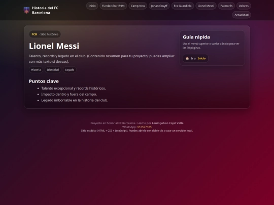 barcelona/historia-fc-barcelona-html-css-js/pages/messi screenshot
