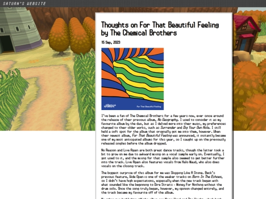 posts/2023-09-15-Thoughts-on-For-That-Beautiful-Feeling-by-The-Chemical-Brothers screenshot