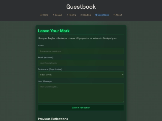 guestbook screenshot