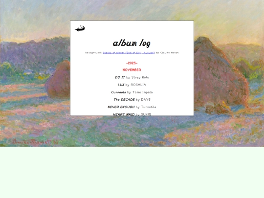 blog/albums screenshot
