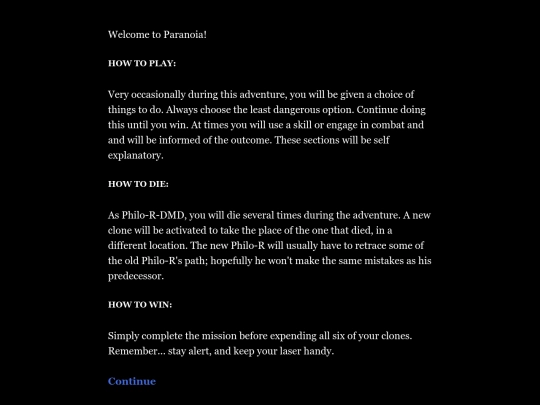 Paranoia screenshot
