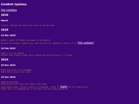 updates screenshot