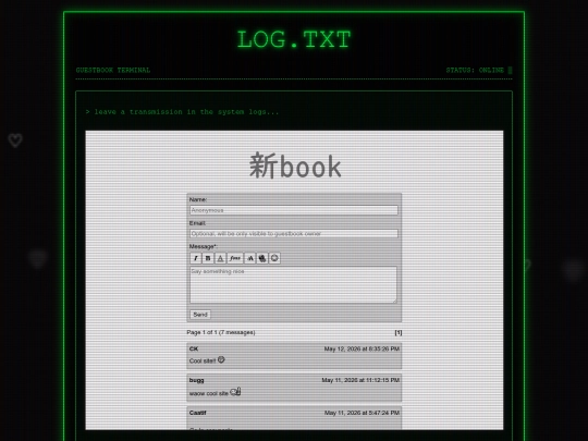 log screenshot