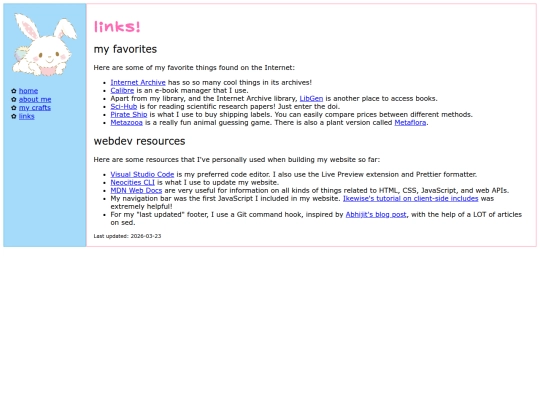 links screenshot
