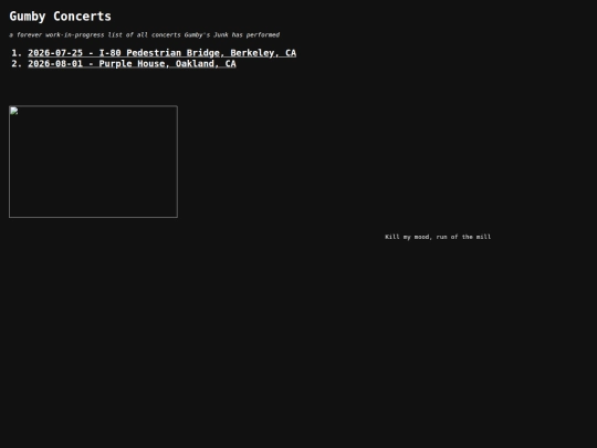 gumby/concerts screenshot