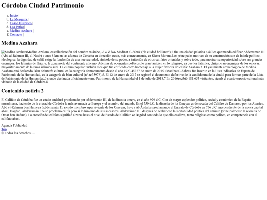 Web Cordoba Patrimonio/Medina Azahara screenshot
