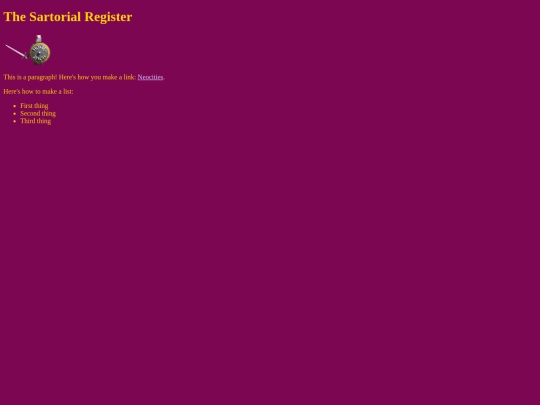 sartorialregister screenshot