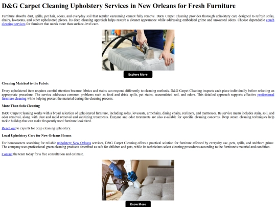 DGCarpetCleaningUpholsteryServicesinNewOrleansforFreshFurniture screenshot