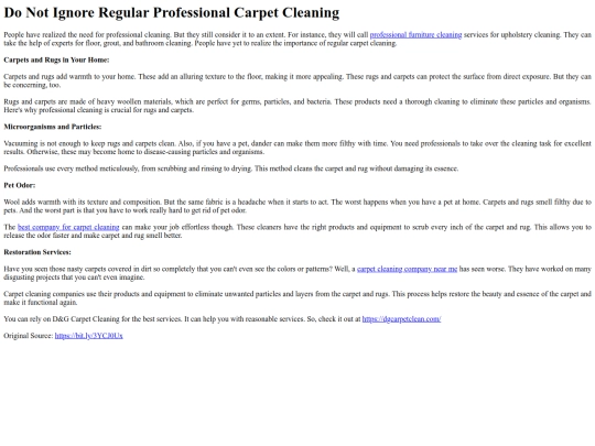 DoNotIgnoreRegularProfessionalCarpetCleaning screenshot