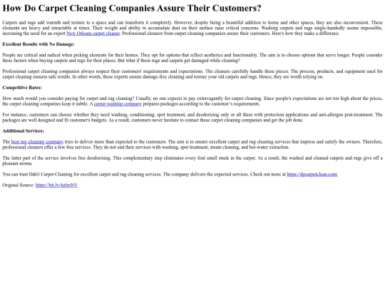 HowDoCarpetCleaningCompaniesAssureTheirCustomers screenshot