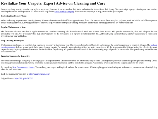 RevitalizeYourCarpetsExpertAdviceonCleaningandCare screenshot