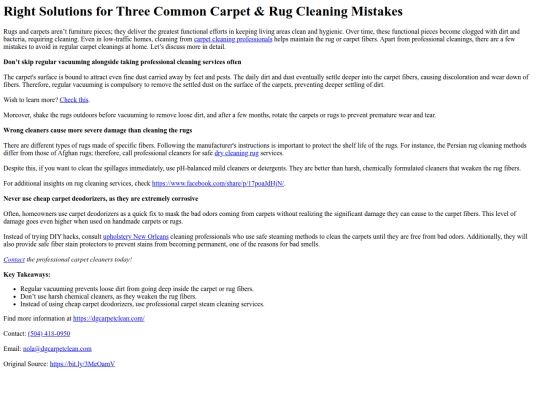 RightSolutionsforThreeCommonCarpetRugCleaningMistakes screenshot
