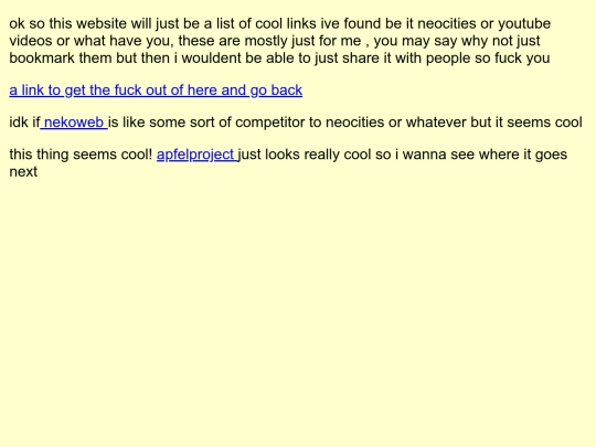 links screenshot