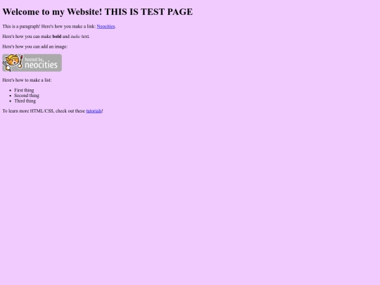 testpage screenshot