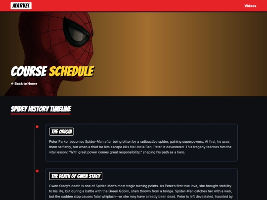 schedule screenshot